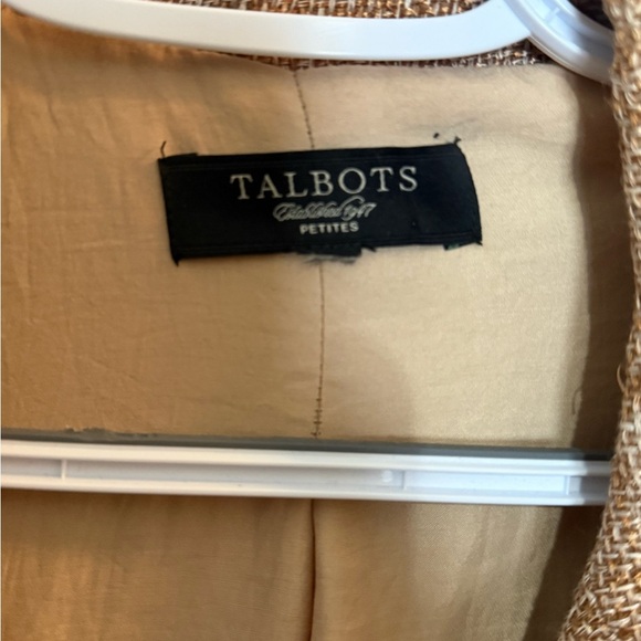 Vintage Talbots Woven Tan Tweed Blazer Jacket - Picture 5 of 5